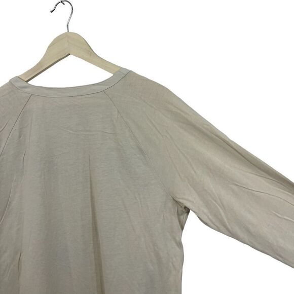 J Jill Large Embroidered Woven Front Shirt Button Front Long Sleeve Beige Womens - Picture 14 of 14